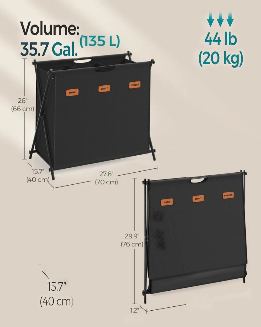 Laundry Hamper 4 Section 40.9 Gallon Collapsible Sorter – product view 14 | Amaraloft