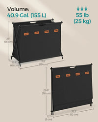 Laundry Hamper 4 Section 40.9 Gallon Collapsible Sorter – product view 17 | Amaraloft