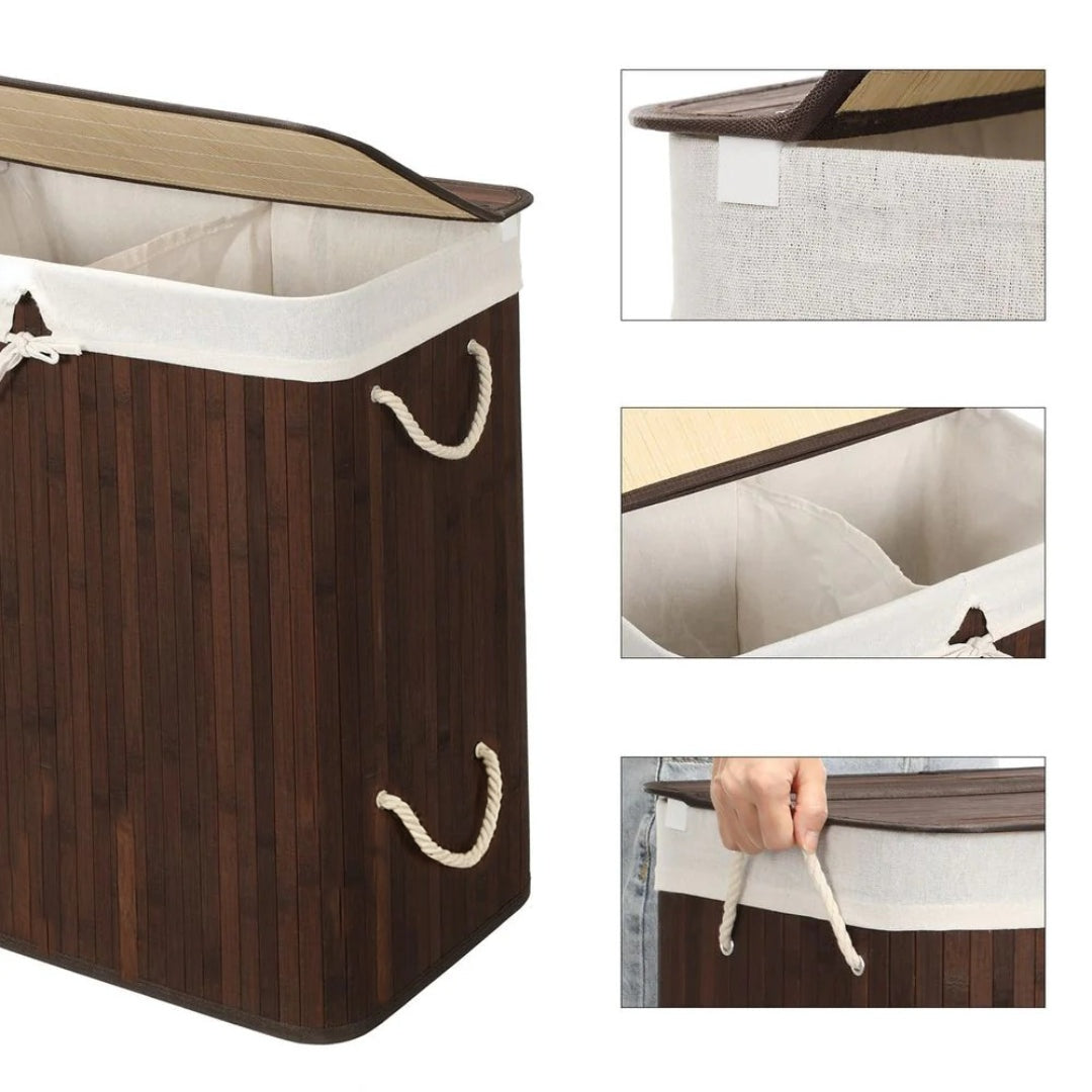Laundry Hamper With Lid 2 Section 21.99 Gallon Sorter – product view 7 | Amaraloft