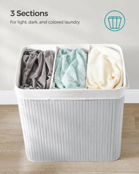 Laundry Hamper With Lid 3 Section 39.6 Gallon Sorter – product view 7 | Amaraloft