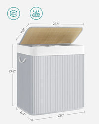 Laundry Hamper With Lid 3 Section 39.6 Gallon Sorter – product view 8 | Amaraloft