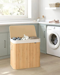 Laundry Hamper With Lid 3 Section 39.6 Gallon Sorter – product view 12 | Amaraloft