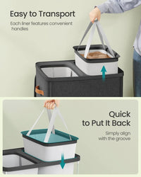 Laundry Hamper With Lid 44.9 Gallon 2 Compartment Sorter – product view 7 | Amaraloft