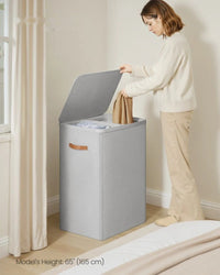 Laundry Hamper With Lid 44.9 Gallon 2 Compartment Sorter – product view 10 | Amaraloft