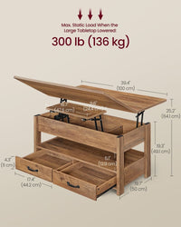 Lift Top Coffee Table, Center Table With Storage - product photo 05