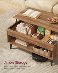 Lift Top Coffee Table With Hidden Storage Compartment, Living Room - product photo 12