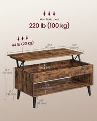 Lift Top Coffee Table With Hidden Storage Compartment, Living Room - product photo 15