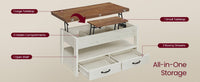 Lift Top Coffee Table With Storage Compartment And Sturdy Frame - product photo 19