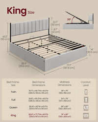 Lift Up Storage Bed Frame King Size - product photo 07