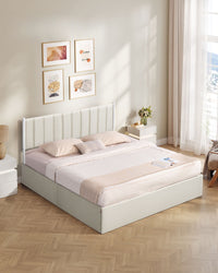 Lift Up Storage Bed Frame King Size With Upholstered Headboard - product photo 16