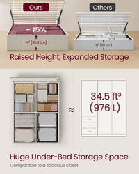 Lift Up Storage Bed Frame Queen Size With Upholstered Headboard - product photo 04