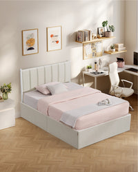 Lift Up Storage Bed Frame Queen Size With Upholstered Headboard - product photo 09