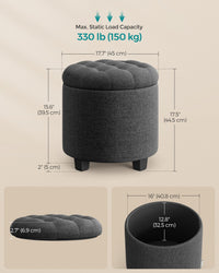 Linen Fabric Storage Ottoman - product photo 10