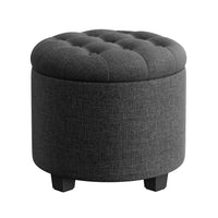 Linen Fabric Storage Ottoman - product photo 15
