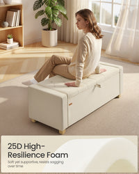 Linen Storage Ottoman Bench With Padded Seat For Bedroom Or Lounge - product photo 11