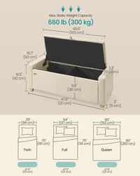 Linen Storage Ottoman Bench With Padded Seat For Bedroom Or Lounge - product photo 13