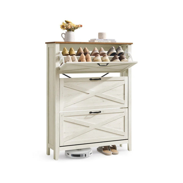 Shoe Storage Cabinet With 3 Flip Drawers – product view 1 | Amaraloft