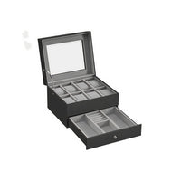 Lockable Watch Box With Glass Lid 6 8 Or 12 Slot – product view 4 | Amaraloft