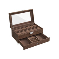 Lockable Watch Box With Glass Lid 6 8 Or 12 Slot – product view 6 | Amaraloft