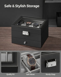 Lockable Watch Box With Glass Lid 6 8 Or 12 Slot – product view 16 | Amaraloft