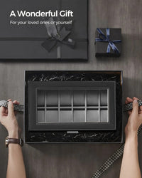 Lockable Watch Box With Glass Lid 6 8 Or 12 Slot – product view 25 | Amaraloft
