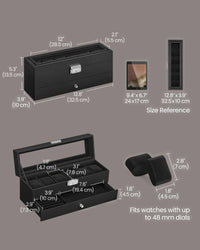 Lockable Watch Box With Glass Lid 6 8 Or 12 Slot – product view 28 | Amaraloft