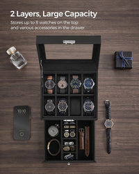Lockable Watch Box With Glass Lid 6 8 Or 12 Slot – product view 31 | Amaraloft