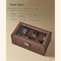Lockable Watch Box With Glass Lid 6 8 Or 12 Slot – product view 40 | Amaraloft