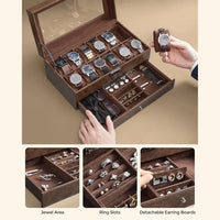 Lockable Watch Box With Glass Lid 6 8 Or 12 Slot – product view 42 | Amaraloft