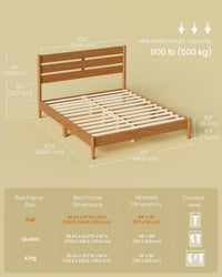 Mid-Century Modern Bed Frame With LED Headboard & Charging Station - product photo 18