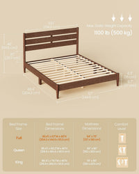 Mid-Century Modern Bed Frame With LED Headboard & Charging Station - product photo 24