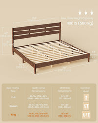 Mid-Century Modern Bed Frame With LED Headboard & Charging Station - product photo 30