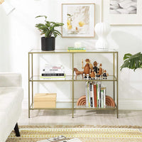 Modern Design Golden Glass Console Sofa Table - product photo 02