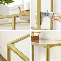 Modern Design Golden Glass Console Sofa Table - product photo 19