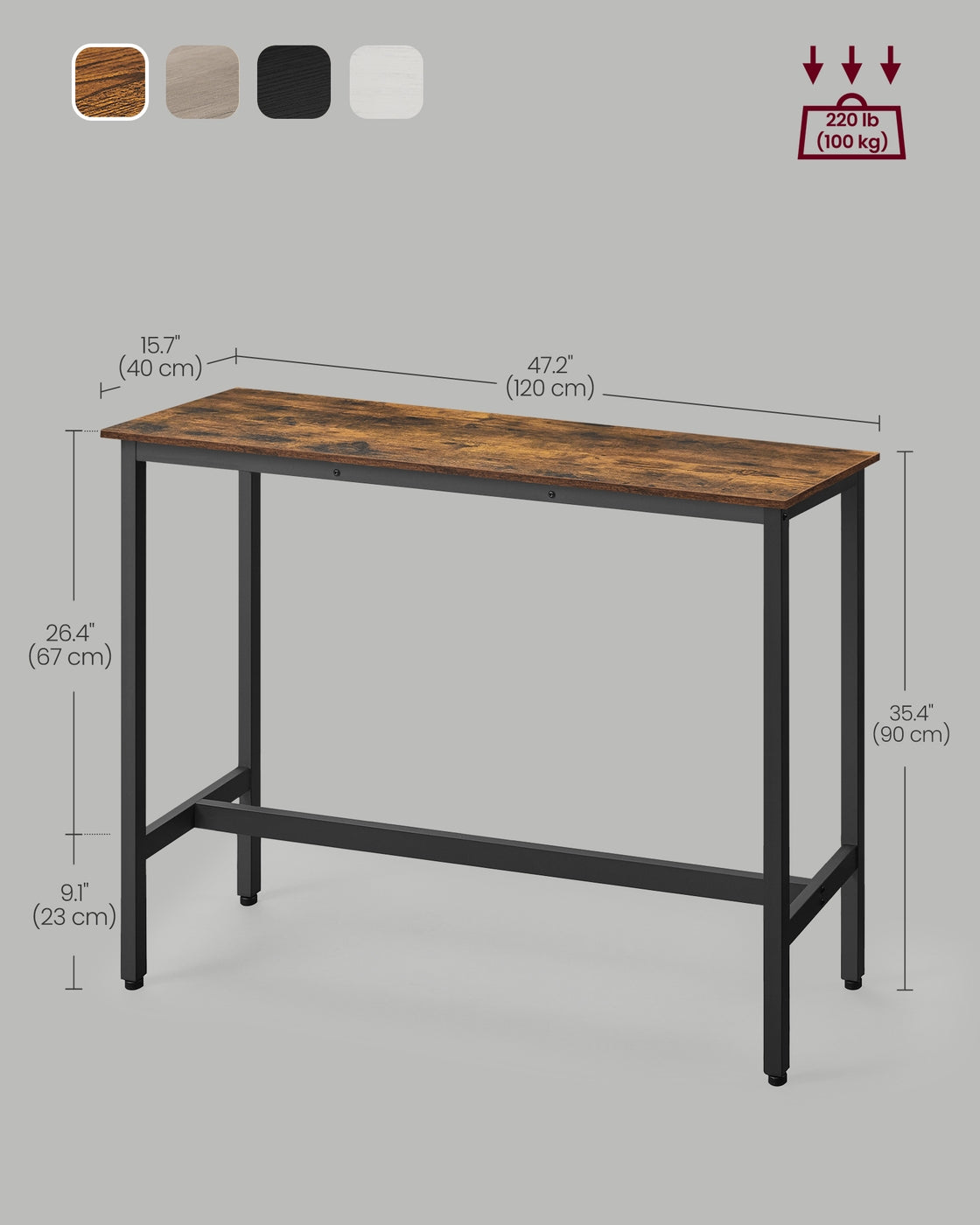 Narrow Bar Table With Metal Frame - product photo 20