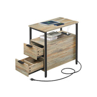 Narrow End Table With Charging Station And 2 Drawers – product view 3 | Amaraloft