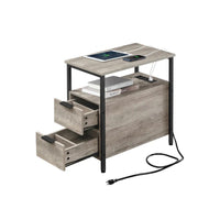 Narrow End Table With Charging Station And 2 Drawers – product view 4 | Amaraloft