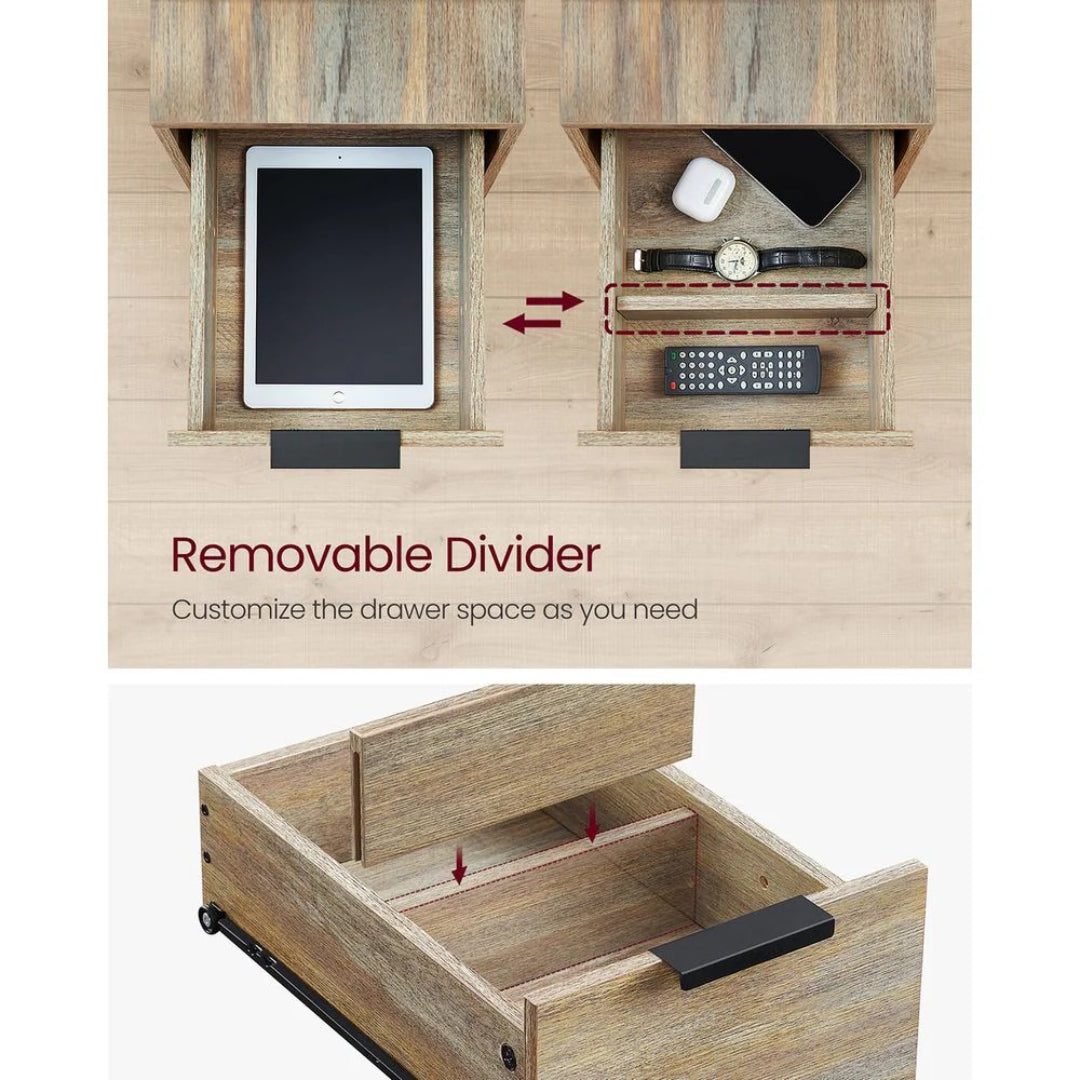 Narrow End Table With Charging Station And 2 Drawers – product view 15 | Amaraloft
