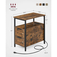 Narrow End Table With Charging Station And 2 Drawers – product view 22 | Amaraloft