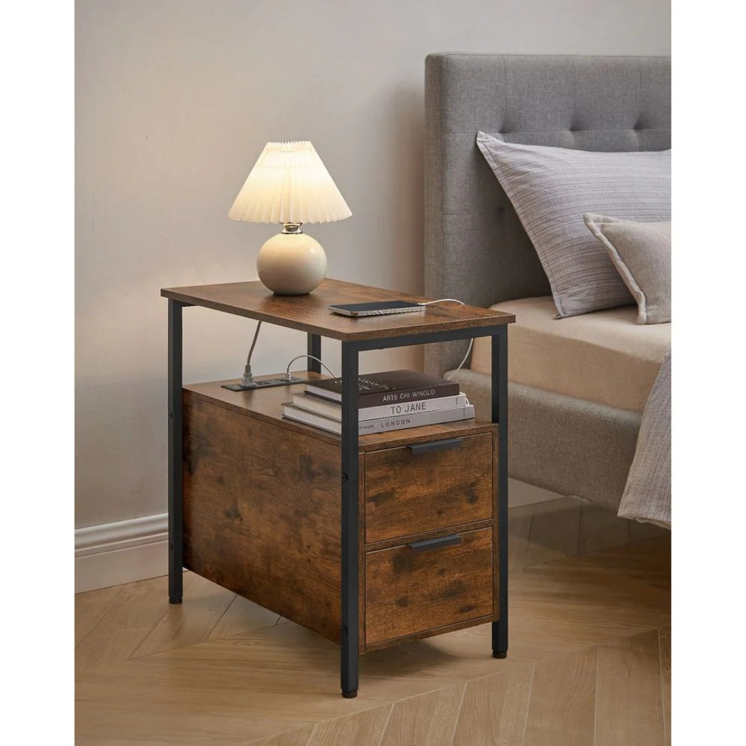 Narrow End Table With Charging Station And 2 Drawers – product view 25 | Amaraloft