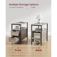 Narrow End Table With Charging Station And 2 Drawers – product view 28 | Amaraloft