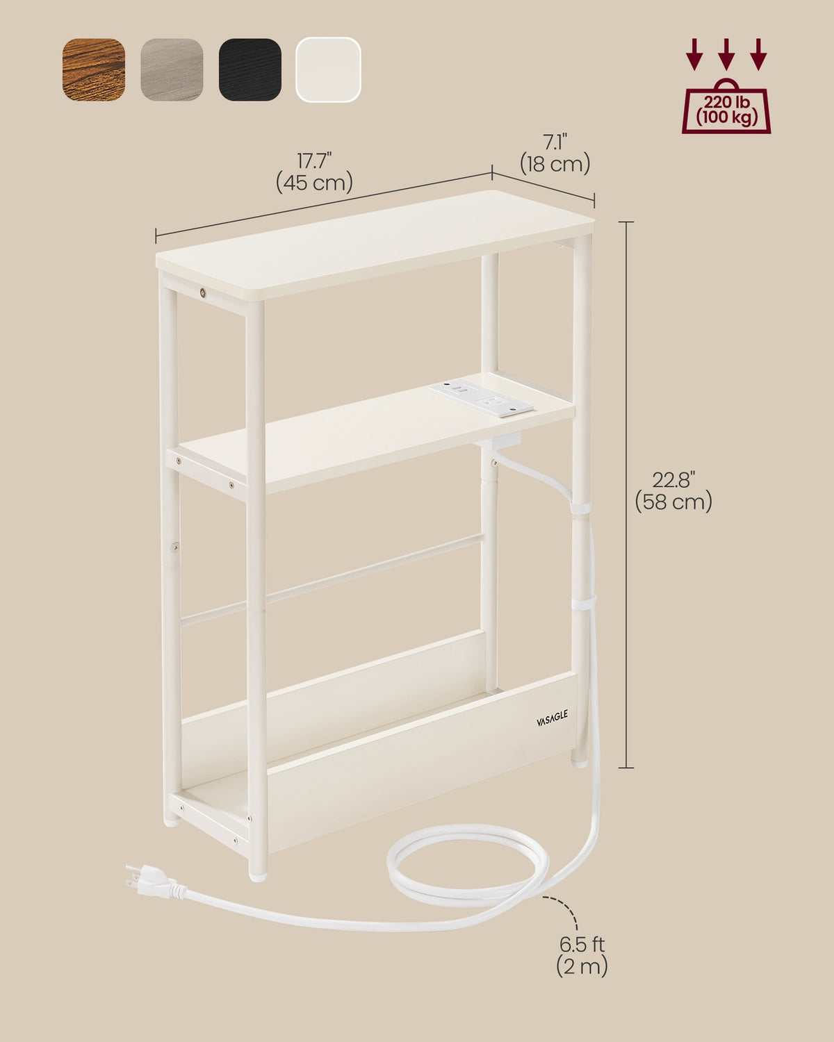 Narrow Side Table With Charging Station - product photo 40
