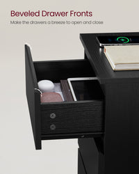 Nightstand With Charging Station And 2 Drawers, Bedside Table - product photo 16
