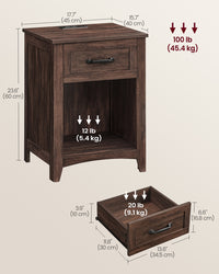 Nightstands With Charging Station And Open Compartment - product photo 14