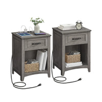 Nightstands With Charging Station And Open Compartment - ULET859G01