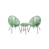 Outdoor Seating Set 3 Piece Acapulco Chairs With Table – product view 2 | Amaraloft