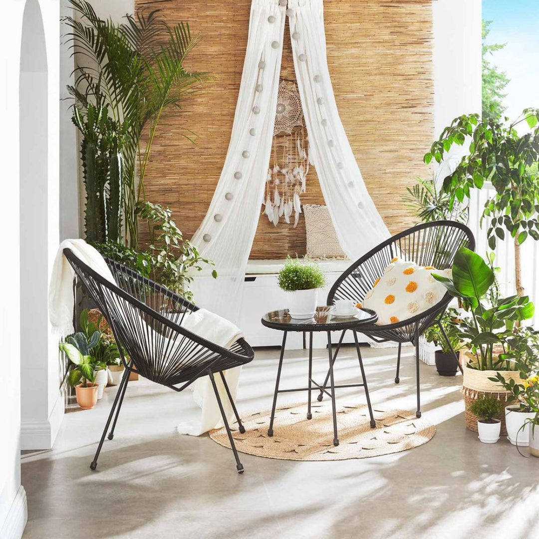 Outdoor Seating Set 3 Piece Acapulco Chairs With Table – product view 4 | Amaraloft