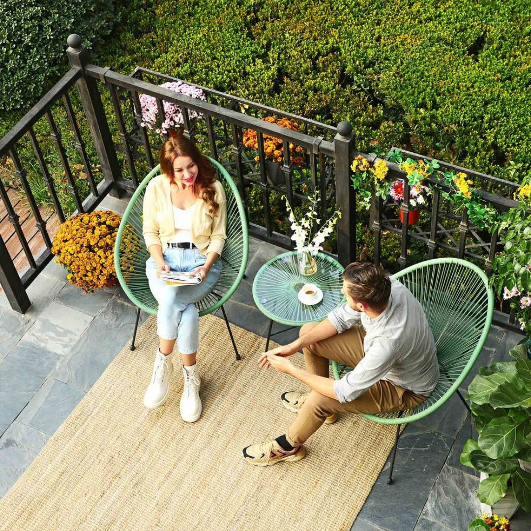 Outdoor Seating Set 3 Piece Acapulco Chairs With Table – product view 9 | Amaraloft