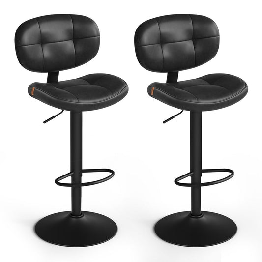 PU Leather Swivel Bar Stools With Back And Footrest - product photo 01