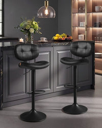 PU Leather Swivel Bar Stools With Back And Footrest - product photo 02